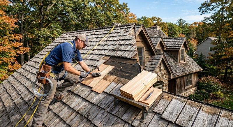 Cedar Shake Roof Repair in Andover, OH