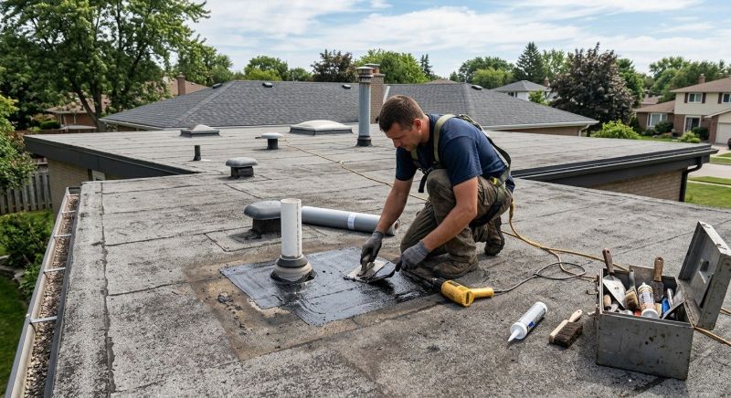 Rubber Roof Repair in Kinsman, OH