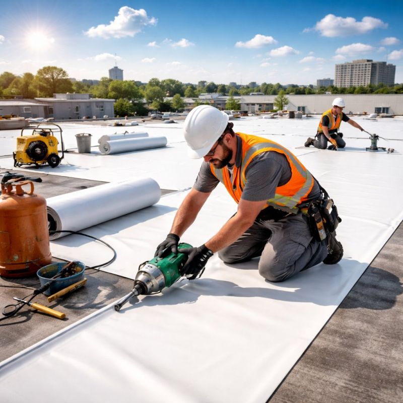 Single Ply Roof Installation in Trumbull County, OH