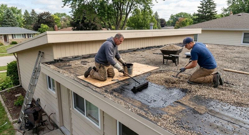 Tar And Gravel Roof Repair in Girard, OH